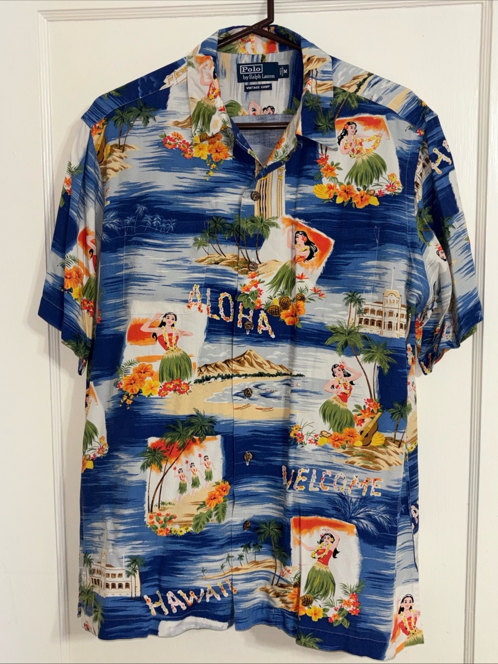 Vintage Ralph Lauren ALOHA shirt "Vintage camp" Hawaiian Shirt Size M
